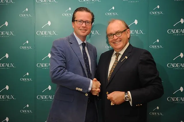Fabergé Director of Global Communications Mr. Justin Hogbin with Mr. Philip A. Baechtold