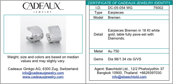 Cadeaux Jewelry Certificate of Jewelry Identity II