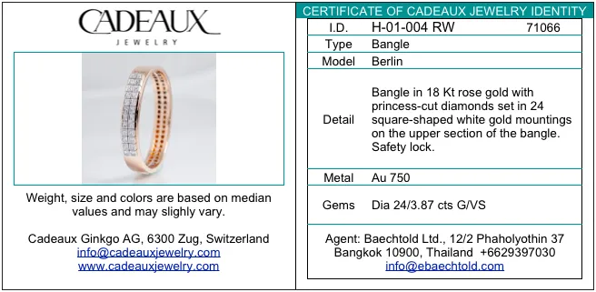 Cadeaux Jewelry Certificate of Jewelry Identity IV