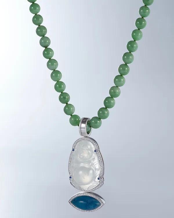Cadeaux Necklace Budai White Jade - 1